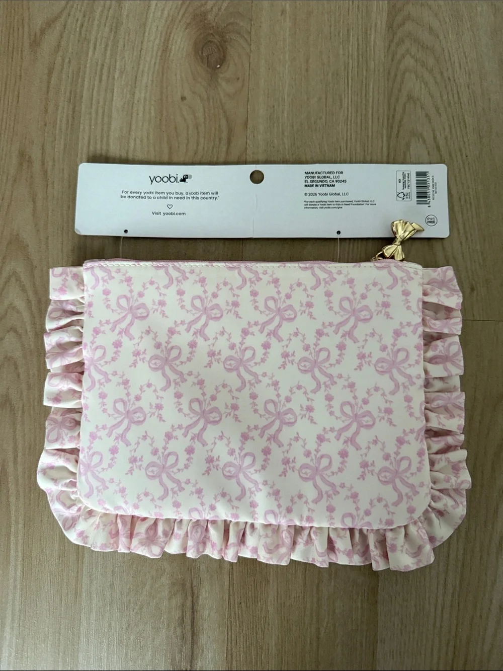 LoveShackFancy x Target Yoobi Coquette Bow Flat Zip Pencil Case Accessory Pouch